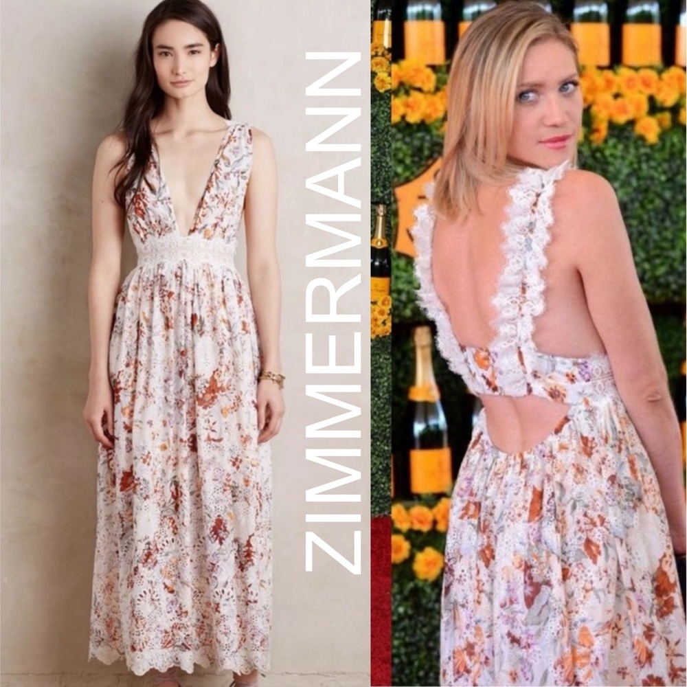 Rare Zimmermann Alchemy Flutter Dress Size 1 /Us Size 6